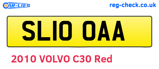 SL10OAA are the vehicle registration plates.