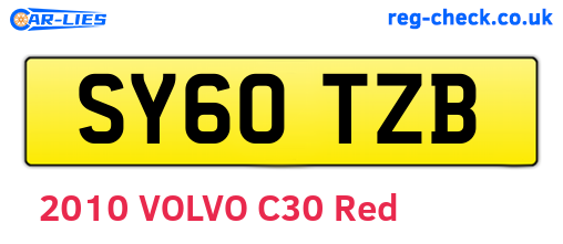 SY60TZB are the vehicle registration plates.