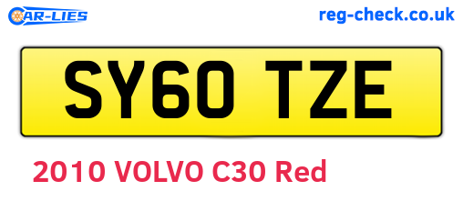 SY60TZE are the vehicle registration plates.