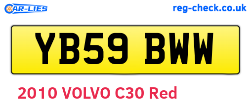 YB59BWW are the vehicle registration plates.
