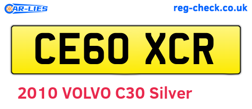 CE60XCR are the vehicle registration plates.