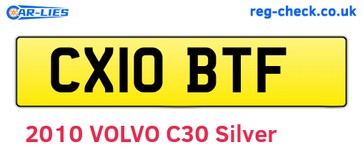 CX10BTF are the vehicle registration plates.