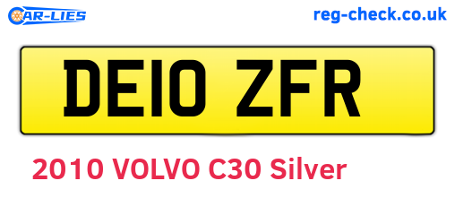 DE10ZFR are the vehicle registration plates.
