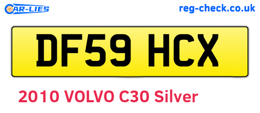 DF59HCX are the vehicle registration plates.