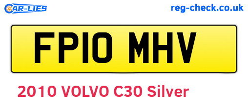 FP10MHV are the vehicle registration plates.