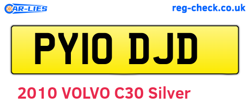 PY10DJD are the vehicle registration plates.