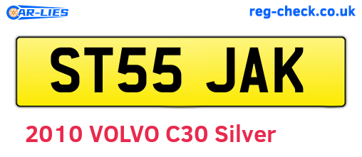 ST55JAK are the vehicle registration plates.