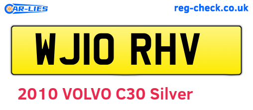 WJ10RHV are the vehicle registration plates.