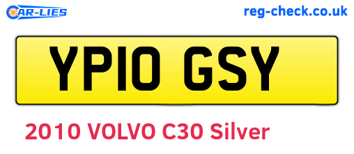 YP10GSY are the vehicle registration plates.