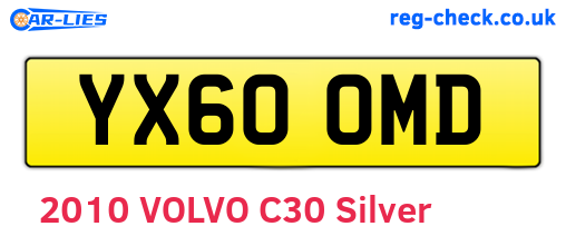YX60OMD are the vehicle registration plates.
