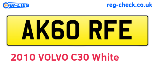 AK60RFE are the vehicle registration plates.