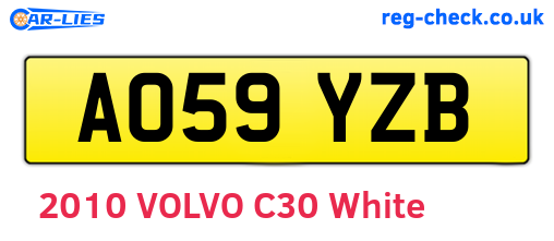 AO59YZB are the vehicle registration plates.