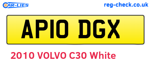 AP10DGX are the vehicle registration plates.