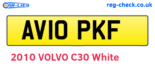 AV10PKF are the vehicle registration plates.
