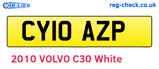CY10AZP are the vehicle registration plates.