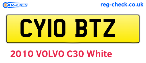 CY10BTZ are the vehicle registration plates.