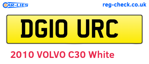DG10URC are the vehicle registration plates.