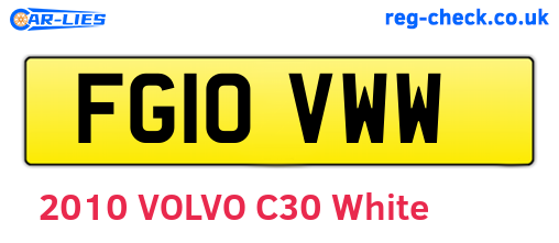 FG10VWW are the vehicle registration plates.