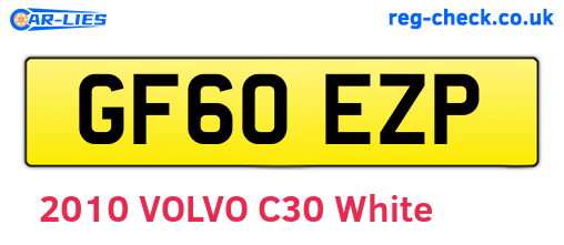 GF60EZP are the vehicle registration plates.
