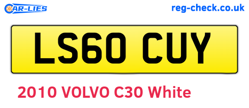 LS60CUY are the vehicle registration plates.