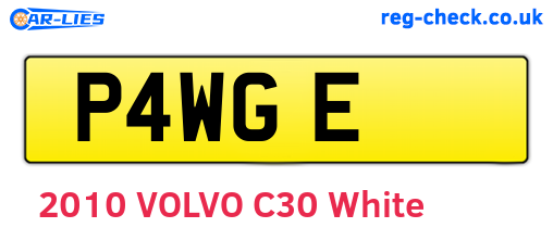 P4WGE are the vehicle registration plates.