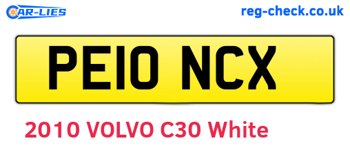 PE10NCX are the vehicle registration plates.