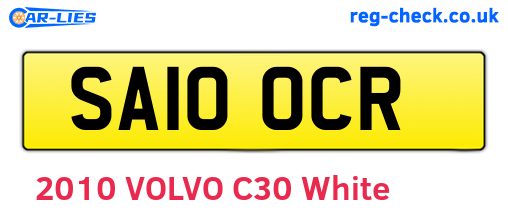 SA10OCR are the vehicle registration plates.