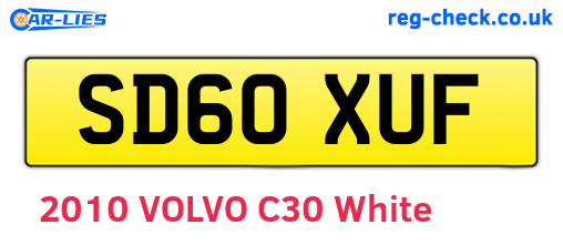 SD60XUF are the vehicle registration plates.