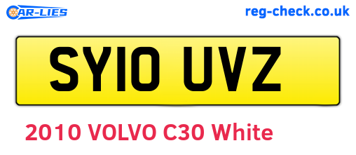SY10UVZ are the vehicle registration plates.