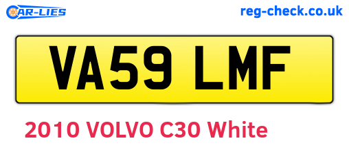 VA59LMF are the vehicle registration plates.