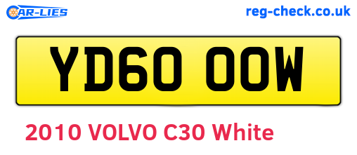 YD60OOW are the vehicle registration plates.