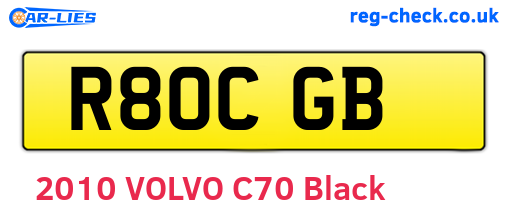 R80CGB are the vehicle registration plates.