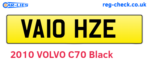 VA10HZE are the vehicle registration plates.