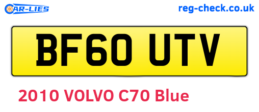 BF60UTV are the vehicle registration plates.