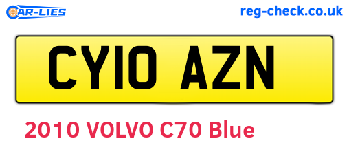CY10AZN are the vehicle registration plates.