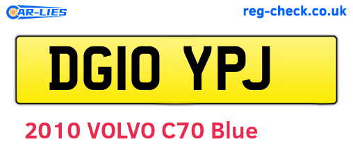 DG10YPJ are the vehicle registration plates.