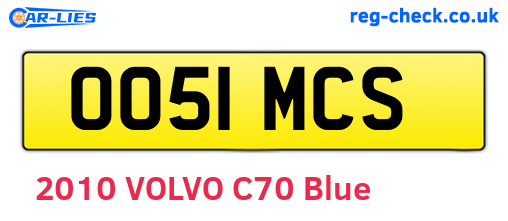 OO51MCS are the vehicle registration plates.