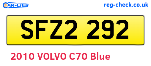 SFZ2292 are the vehicle registration plates.