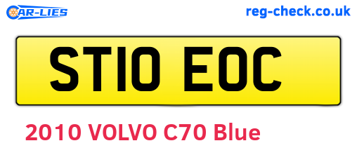 ST10EOC are the vehicle registration plates.