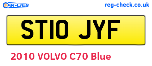 ST10JYF are the vehicle registration plates.