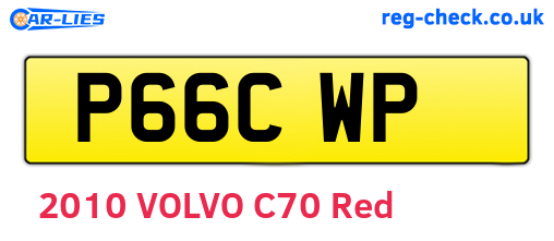 P66CWP are the vehicle registration plates.