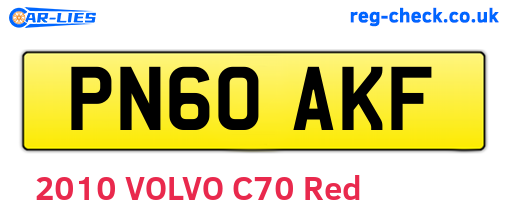 PN60AKF are the vehicle registration plates.