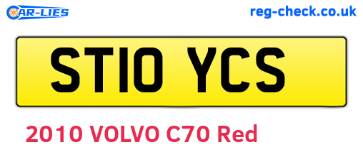 ST10YCS are the vehicle registration plates.