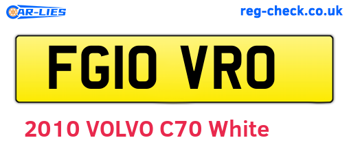 FG10VRO are the vehicle registration plates.