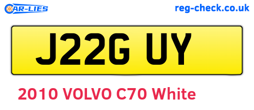 J22GUY are the vehicle registration plates.