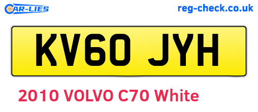 KV60JYH are the vehicle registration plates.
