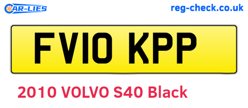 FV10KPP are the vehicle registration plates.