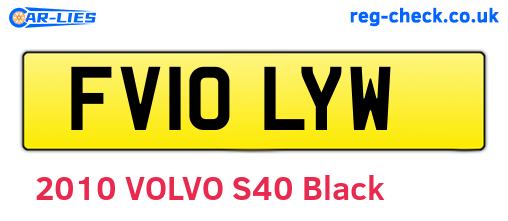 FV10LYW are the vehicle registration plates.