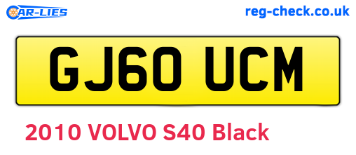 GJ60UCM are the vehicle registration plates.