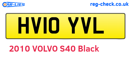 HV10YVL are the vehicle registration plates.
